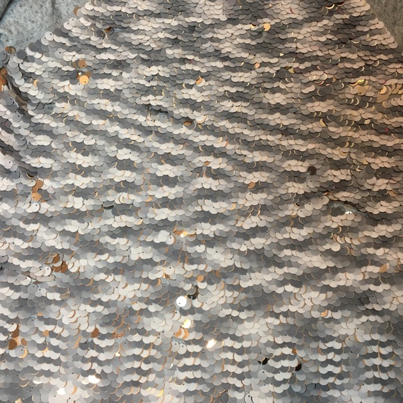 Express Crewneck with Reversible Gold Metallic and Cream Sequins Size M - Picture 9 of 9